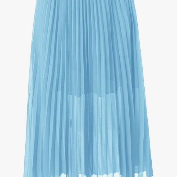 CHIC WOMEN'S PLEATED A LINE HIGH WAIST SWING FLARE MIDI SKIRT XL - Picture 5 of 9